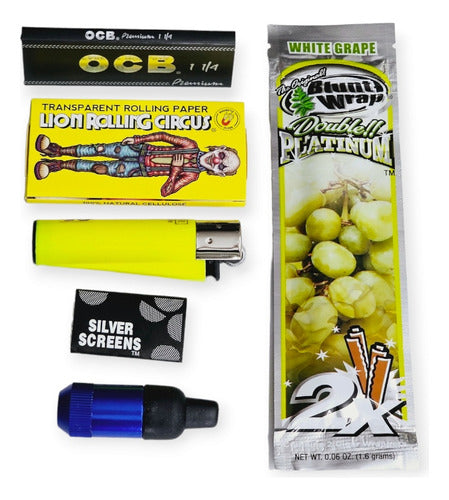 Raw Kit Papeles Celulosa + Blunts + Turbina + Encendedor Clipper 7