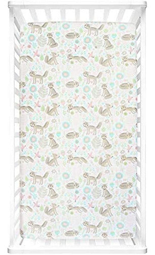 Lush Decor Baby Pixie Fox Micro Mink Pack of 2 Crib Sheets 2