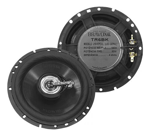 Bravox TR6BK Black Line 6" 160 RMS Car Speakers 1