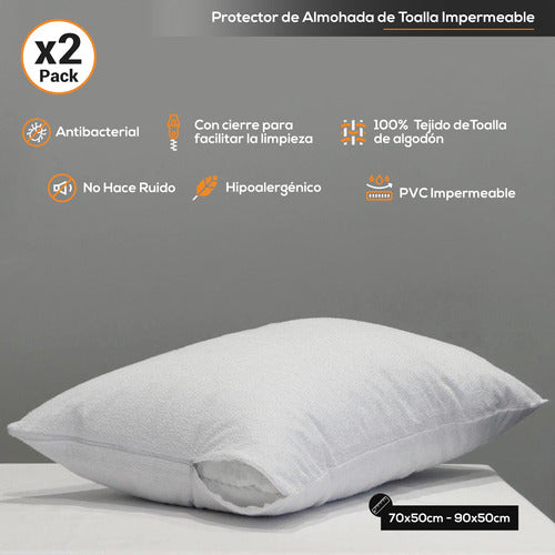 Haussman Fundas Almohadas 50x70 Pack X2 Protector Impermeable 1