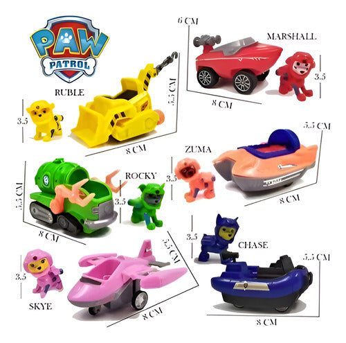 Paw Patrol Patrol Dogs Set X6 Friction Vehicles and Figures 1