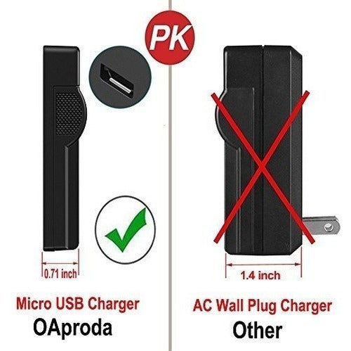 Oaproda 2 Pack Reemplazo Nikon En-el10 Bateria Y Cargador Us 2