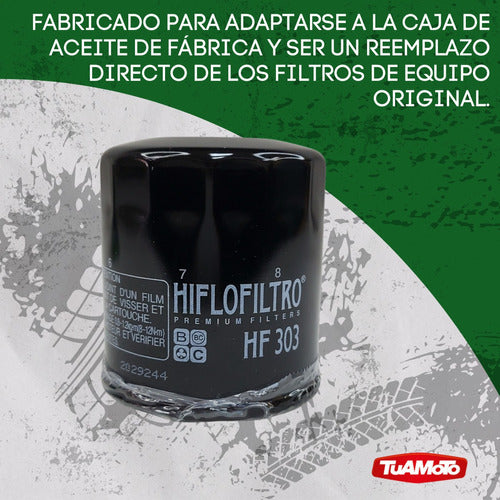 HIFLO Filtro De Aceite HF303 P/ Kawasaki Versys / Ninja 300 5