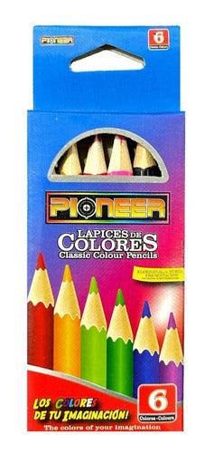 New Elite Short Colored Pencils Box X 6 Colors Pack X20 0