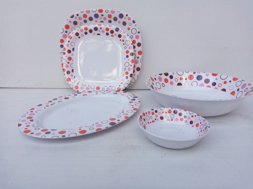 Plastic Ware Puntos Melamine Plate Set 20 Pieces for 6 0