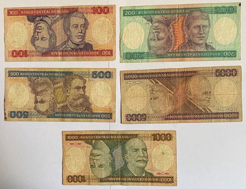 Billetes 5 Brasil 100 A 5000 Cruzeiros, 1984, Bl212 0