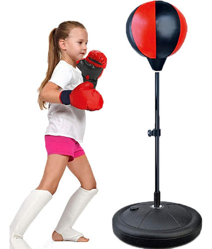 Explorer Fan Punching Ball Niño Juego Práctica Boxeo Base Inflador Guantes 2