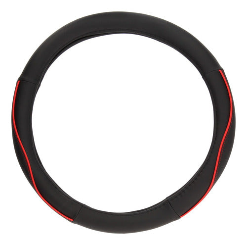 Universal Steering Wheel Cover (Diam. 38) Strip Black/Red 0