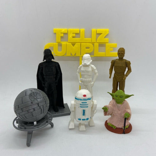 PALMERA 3D Adorno Torta Star Wars.pack+ Cartel Nombre Personalizado 1