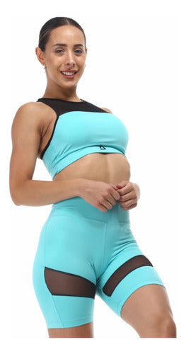 Ludmila Set: Top and Cycling Shorts Combo in Aerofit SW Tul Combination 42