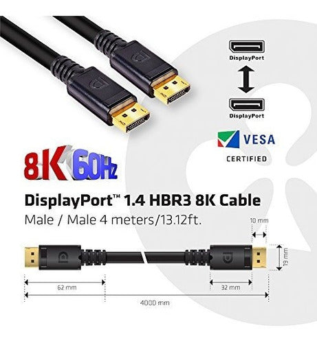 Club3D DisplayPort to DisplayPort 14HBR3 Cable DP 14 8K 60Hz 4