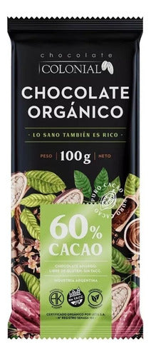 Chocolate Colonial Organic 60% Cacao Bittersweet 100g Gluten-Free 0