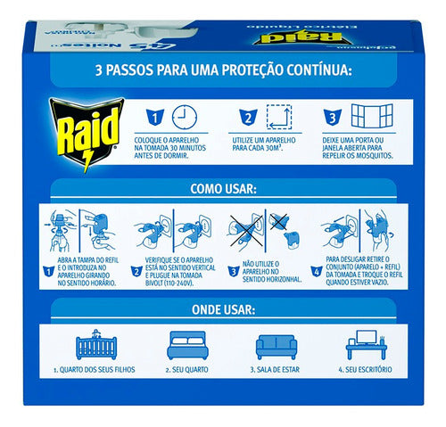 Repelente Raid Aparelho Elétrico + Refil Sem Cheiro 1