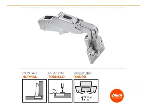 CAB Bisagra Blum Cazoleta Clip Top 170° + Base Cruz Mueble 4