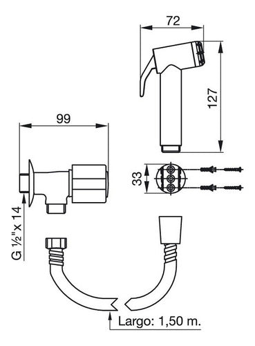 FV Allegro 118/15 Manual Bidet Shower 1