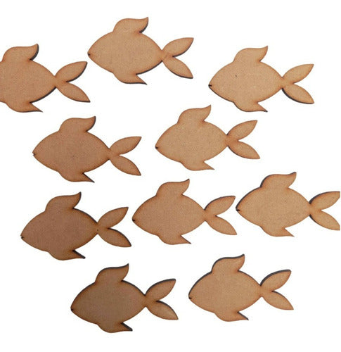 Combo 20 Peces Pez 40 Mariposas 5cm Fibrofacil Mdf 0