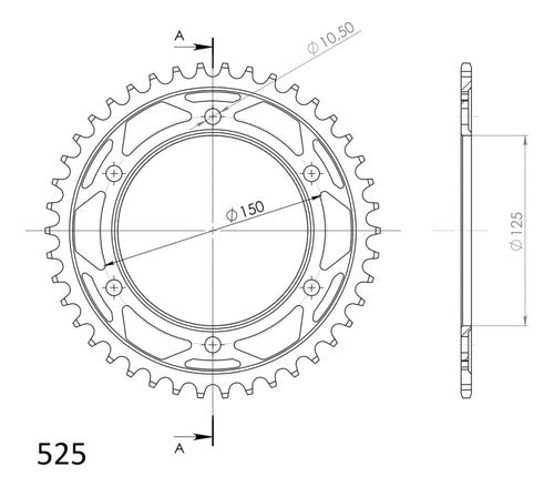 Plato Acero Supersprox (polonia) Negro 38 Dientes Ktm Varias 1