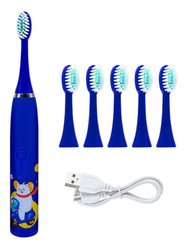 Cepillo Dental Infantil Eléctrico Azul - 5 Repuestos 0