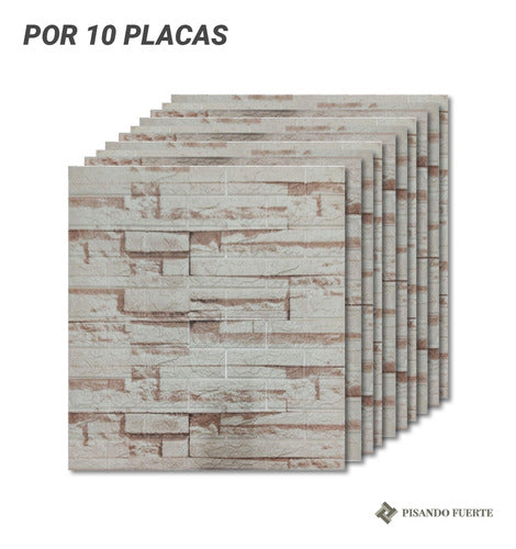 Pisando Fuerte Placa Pared Autoadhesiva Diseño Piedra Rustica Beige Claro 1