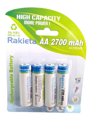 Pilas Recargables Aa 2700mah X 4 0