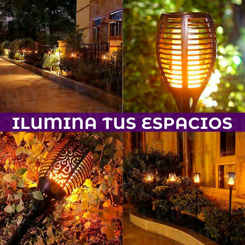 Electroland Led Antorcha Efecto Fuego Luz Solar Exterior Jardín Estaca 6