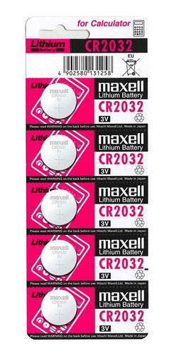 Maxell CR2032 3V Lithium Button Battery Blister Pack of 5 Units 0