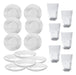 Durax Glass Dinnerware Set X18: 6 Flat Plates, 6 Deep Plates + 6 Glasses 0