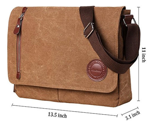 Mactso Vintage Canvas Crossbody Messenger Bag 0