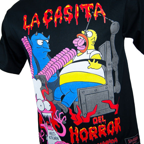 Homero Simpson Cotton T-shirt Hell The Horror House 2