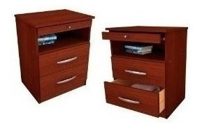 Set of 2 Bedside Tables with Breakfast Tray 2 Drawers 9