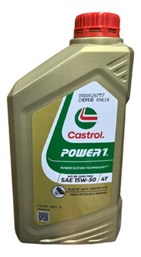 Castrol Power 1 15W 50 Semi Synthetic 4T Motorcycle Oil 0