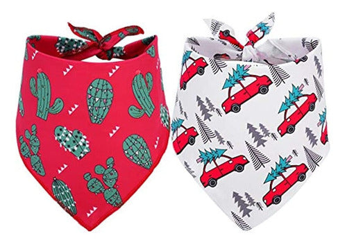 Boombone Christmas Dog Bandana Package of 2 - Triangular Scarf 0