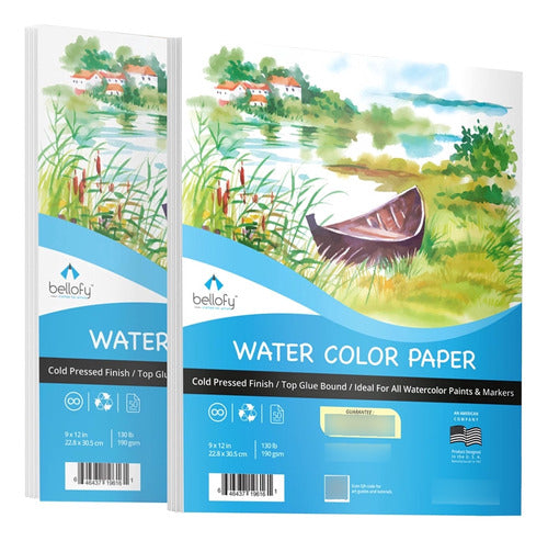 Bellofy Watercolor Paper Block, 100 Sheets, 23x30 cm 0