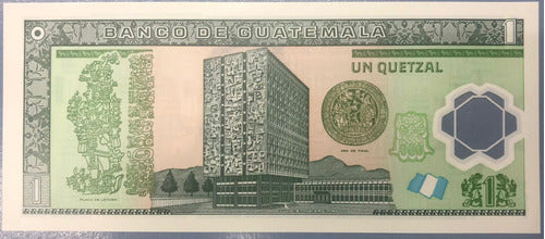 Billete Guatemala 1 Quetzal Año 2011 Plastico Sin Circular 1