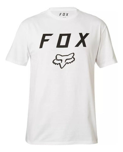 Fox Racing Legacy Moth Short Sleeve White T-Shirt with Black Logo 0