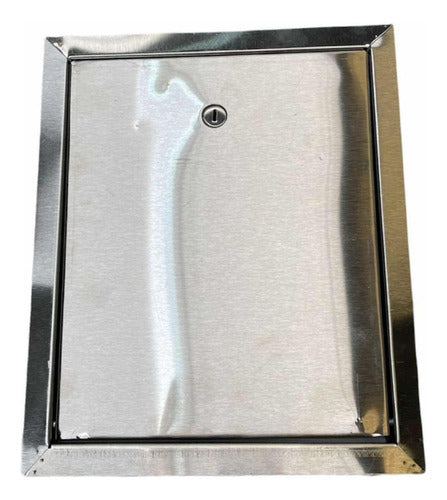 ZINGUERIAEMAR Door Cover Plate for Shut-Off Valve 20cm x 25cm Stainless Steel 0