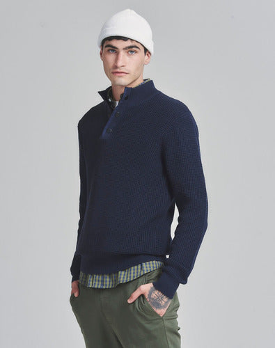 Equus Sweater Gryon, Cuello Alto, Hombre, Algodón, Marino 1