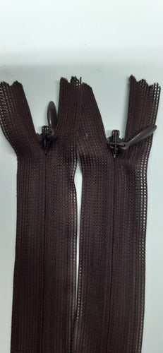 Chocolate Brown 16cm Fixed Invisible Zippers x100 Units 5