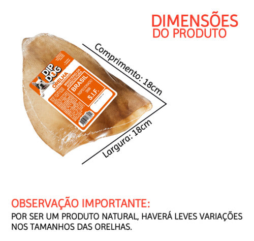 Brinquedo Petisco Para Caes Orelha Bovina Kit 10 Unidades 4