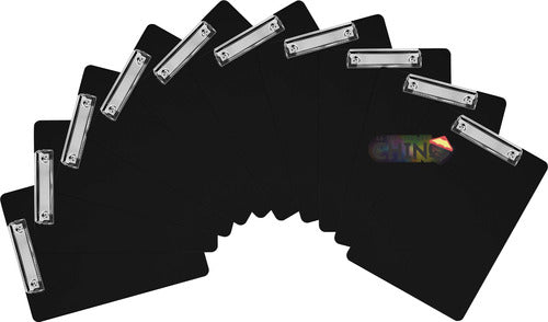 Set of 10 Clipboard with Paper Clamp A4 Black 1