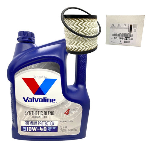 Peugeot Original Oil Filter + Valvoline 10W40 Oil 0