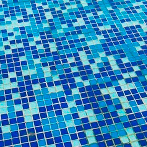 Pastilla Para Piscina Mix Azul Chip 2x2 - Venta Por Malla 3