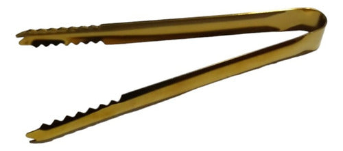 Generic Golden Steel Kitchen Tongs 0