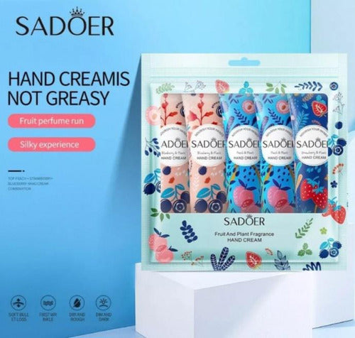 Sadoer Set of 5 Fruitful Hydrating Hand Creams - Perfect Gift 1