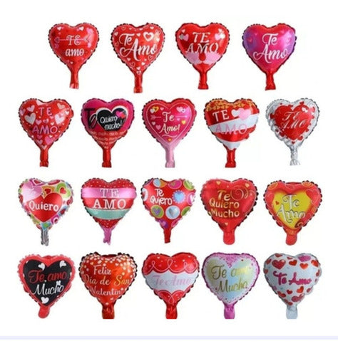 Pack 50 Globos Corazón Te Amo 23 Cm Aprox . San Valentin 2