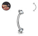 Modlover Barbell Curvo Con Zirconia Engarzada Ideal Ceja Daith Rook 1