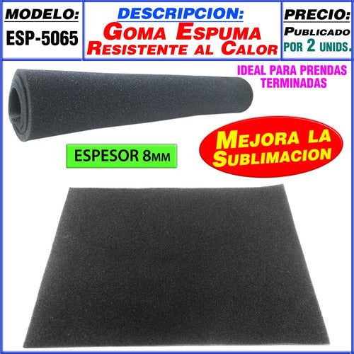 Moritzu Goma Espuma Esponja Para Mejor Sublimacion Con Estampadora 1