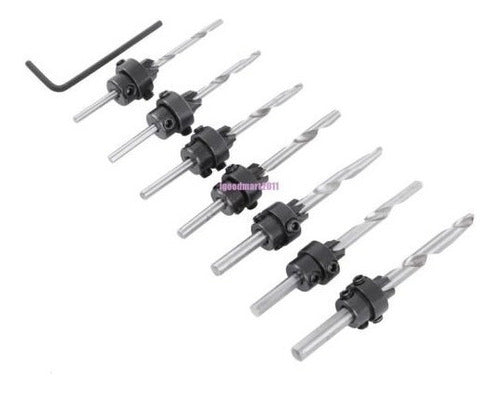 22pc Adjustable Depth Wood Stop Collar Drill Bit Set 2