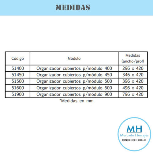 Cubiertero Mod 450 C/ Separador Movil Organizador Cocina 1