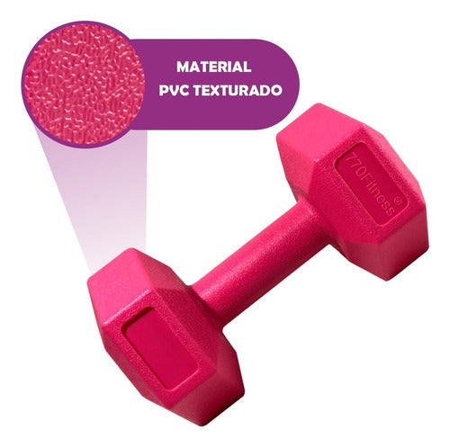 770 Store Hexagonal Dumbbell 3kg x 2 Units PVC Quality Gym 5